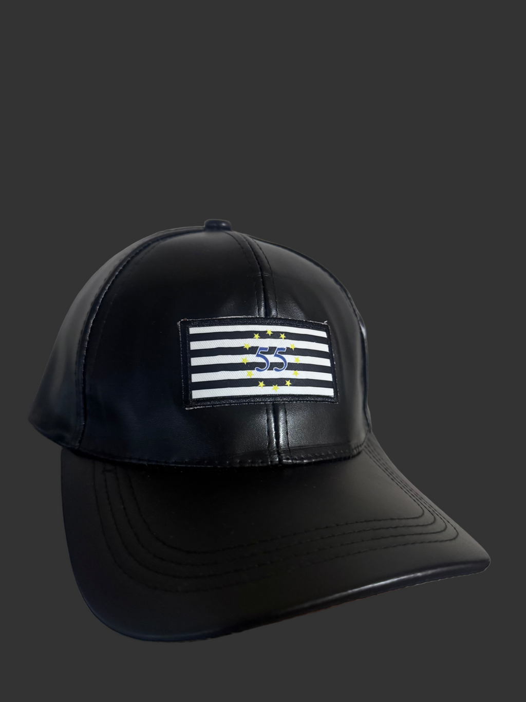 Revenge Flag Leather Dad Hat (Black)