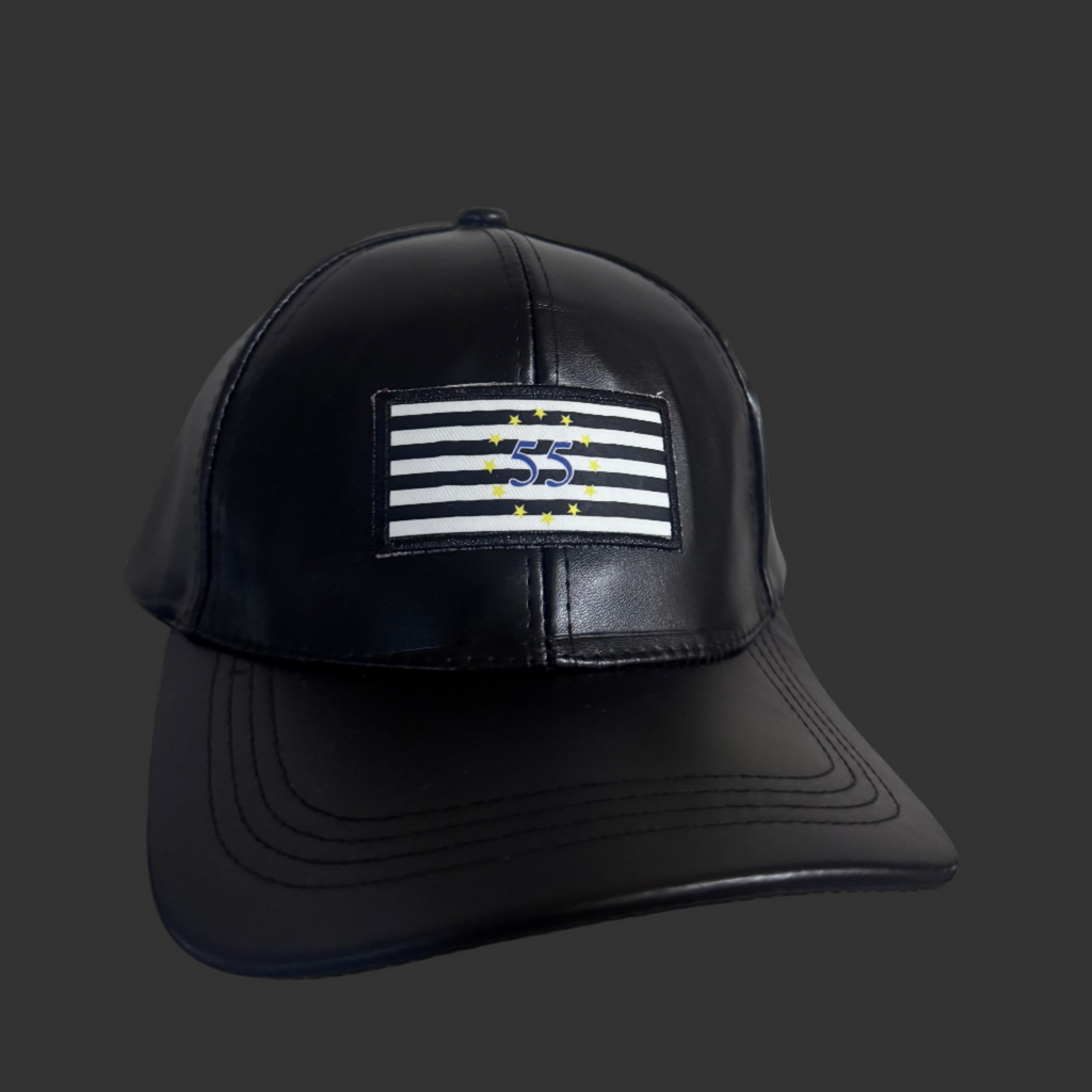 Revenge Flag Leather Dad Hat (Black)
