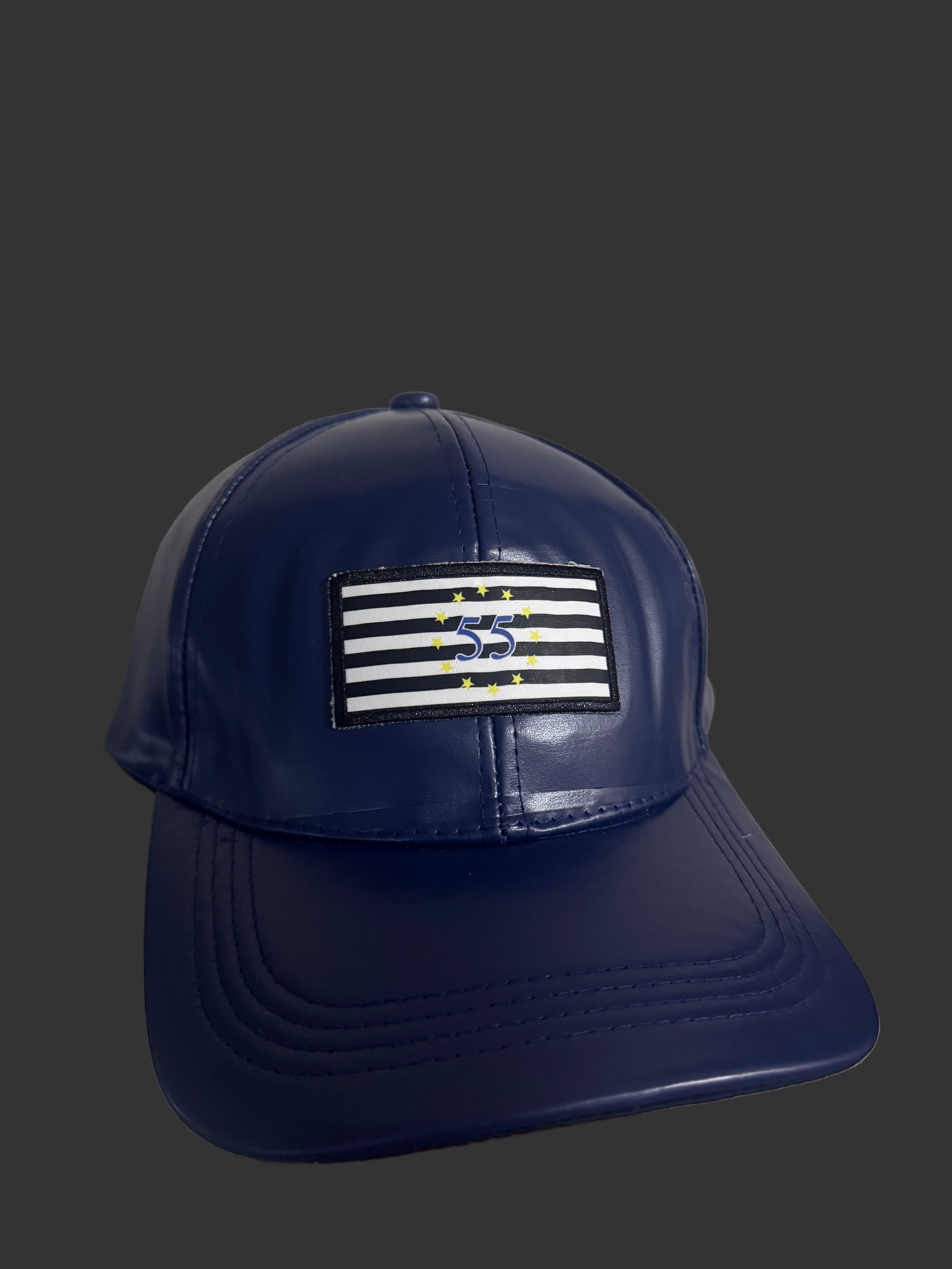 Revenge Flag Leather Dad Hat (Navy)